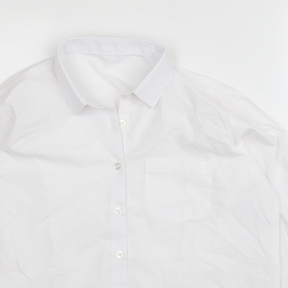 George Boys White  Cotton Basic Button-Up Size 11 Years Collared Button