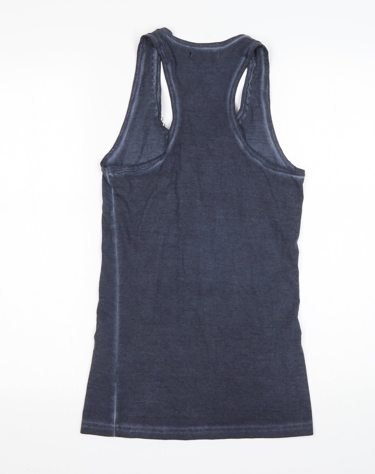 Brave Soul Womens Blue  Cotton Basic Tank Size XS Round Neck