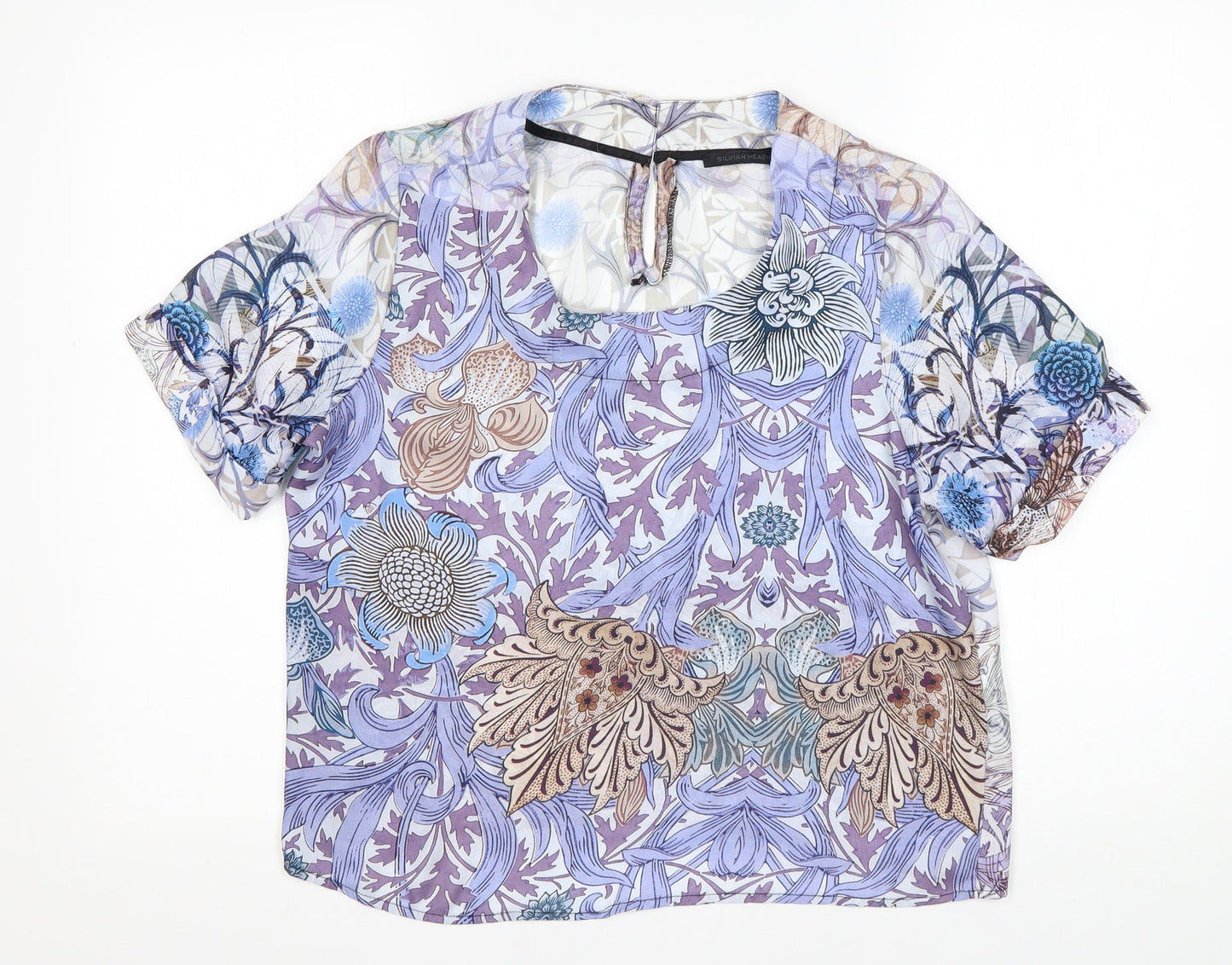 Silvian Heach Womens Multicoloured Floral Polyester Basic Blouse Size XS Round Neck