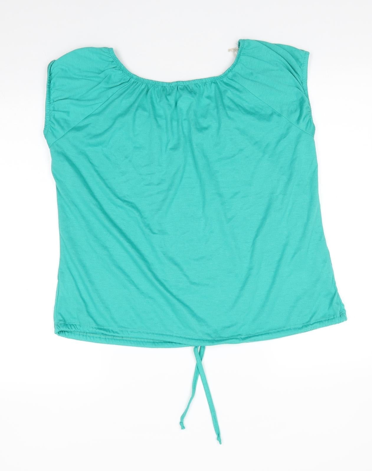 Originals Womens Green  Polyester Basic Blouse Size 16 Round Neck