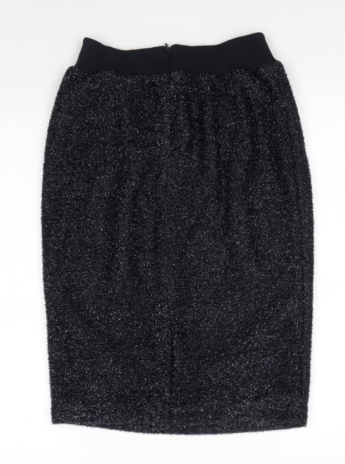 Topshop Womens Blue  Cotton Straight & Pencil Skirt Size 10
