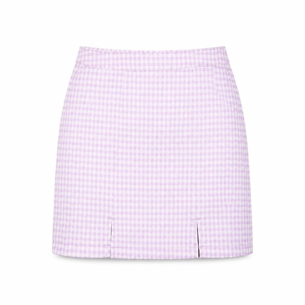 George Girls Purple Gingham Cotton A-Line Skirt Size 10-11 Years  Regular Zip