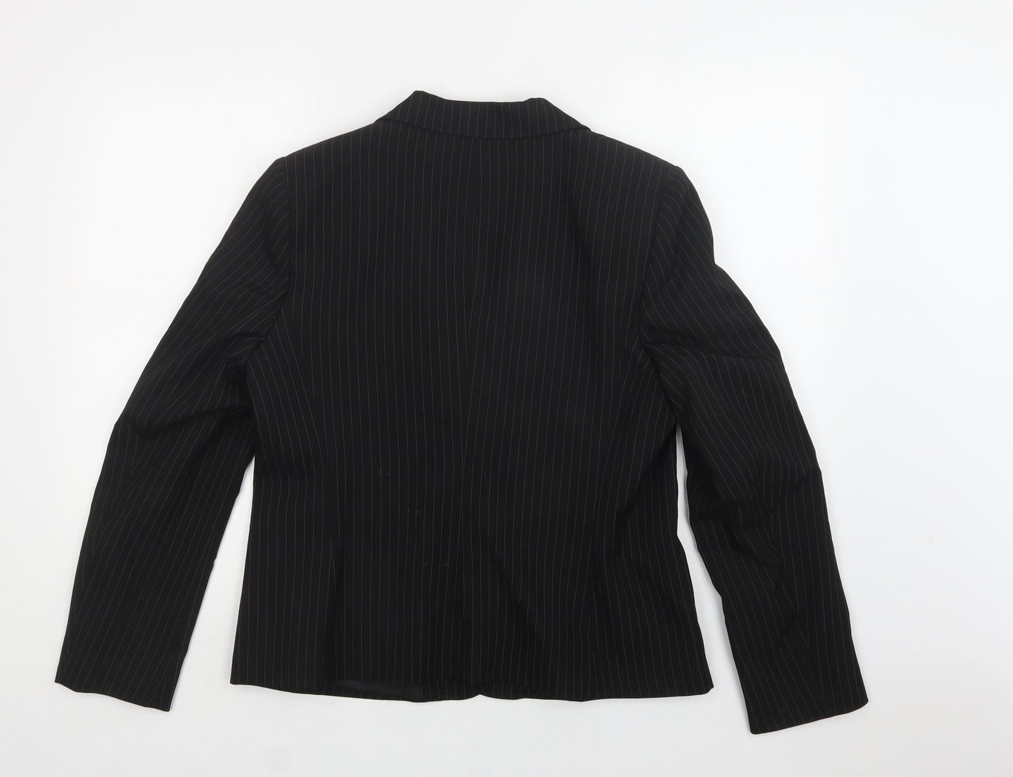 Papaya Womens Black Striped  Jacket Blazer Size 12  Button