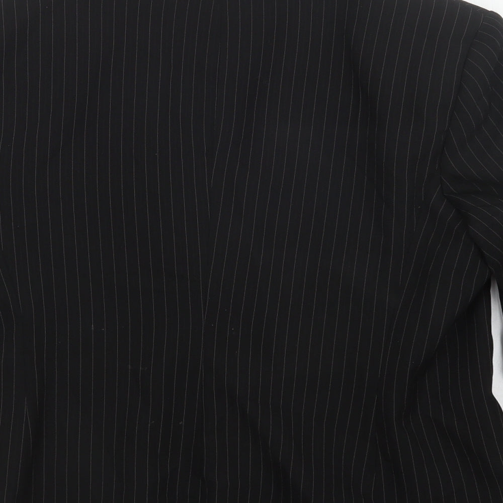 Papaya Womens Black Striped  Jacket Blazer Size 12  Button