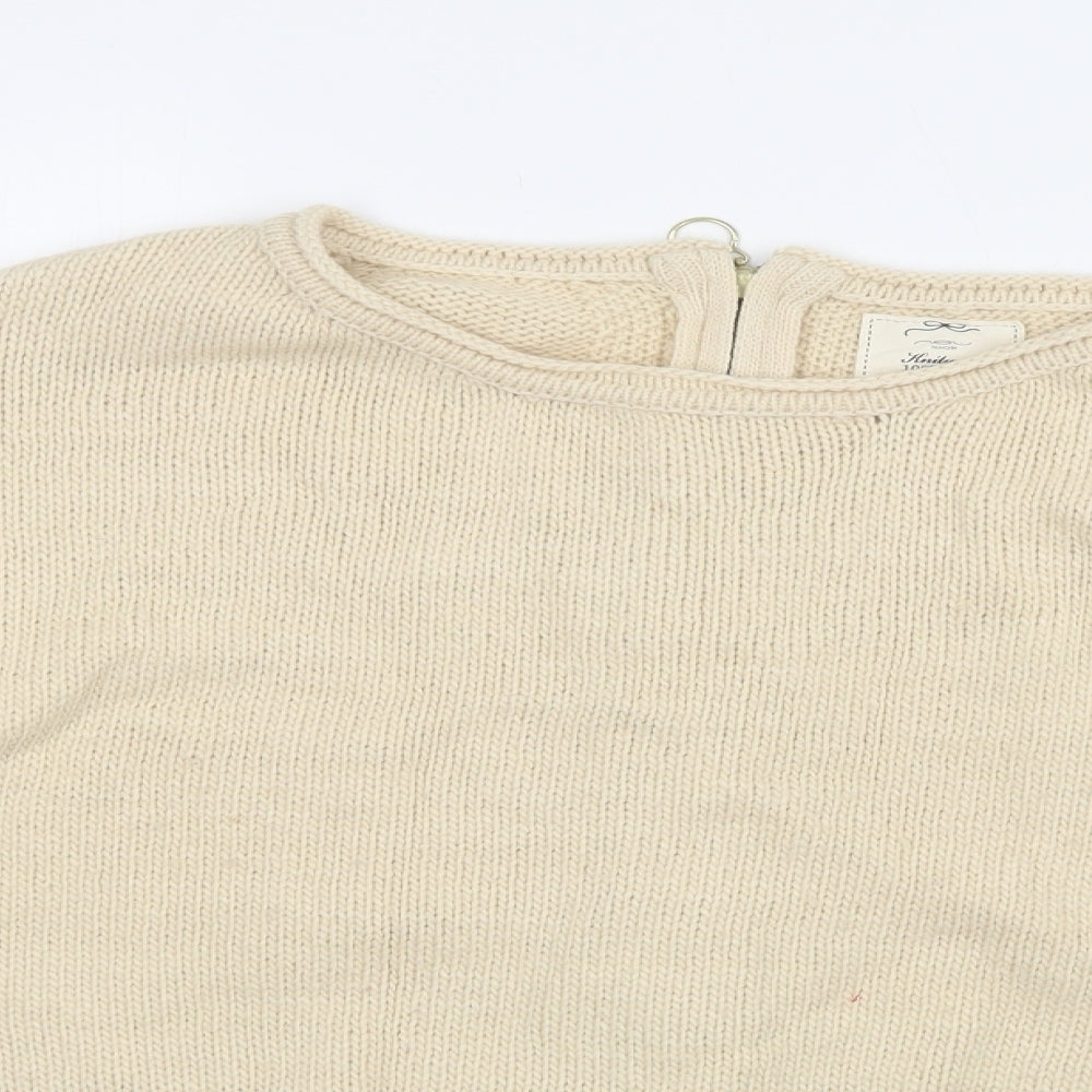 New Look Womens Ivory Round Neck  Acrylic Pullover Jumper Size S