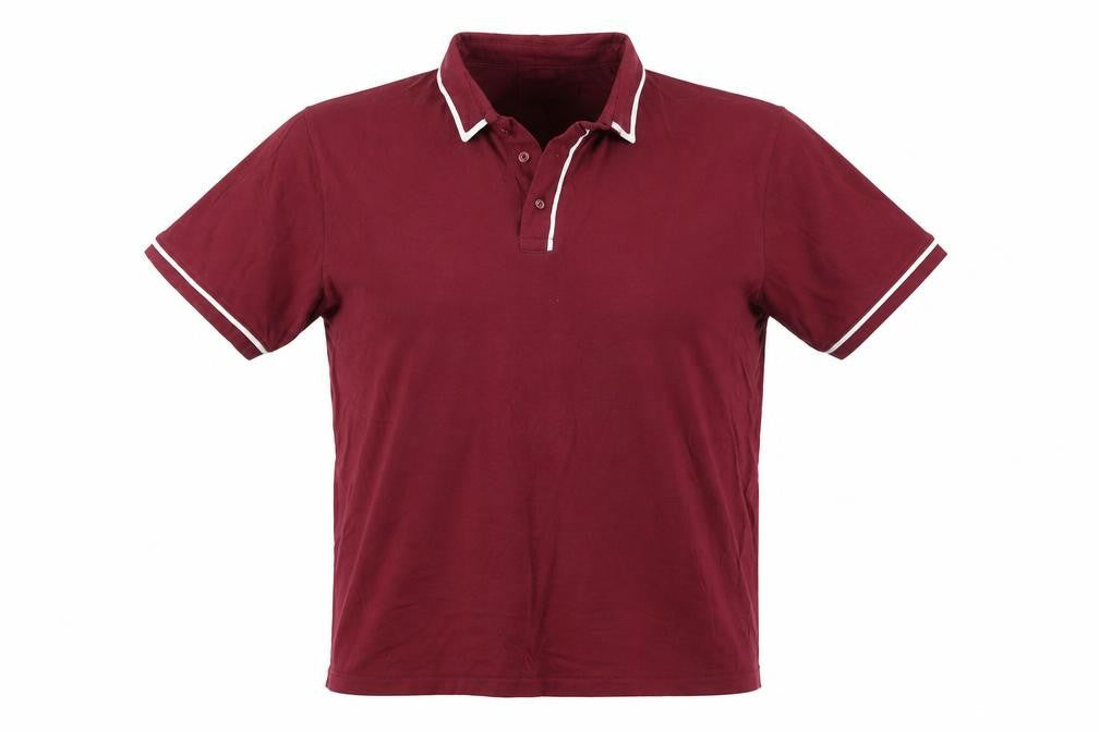W&B Mens Red  Cotton  Polo Size L Collared Pullover