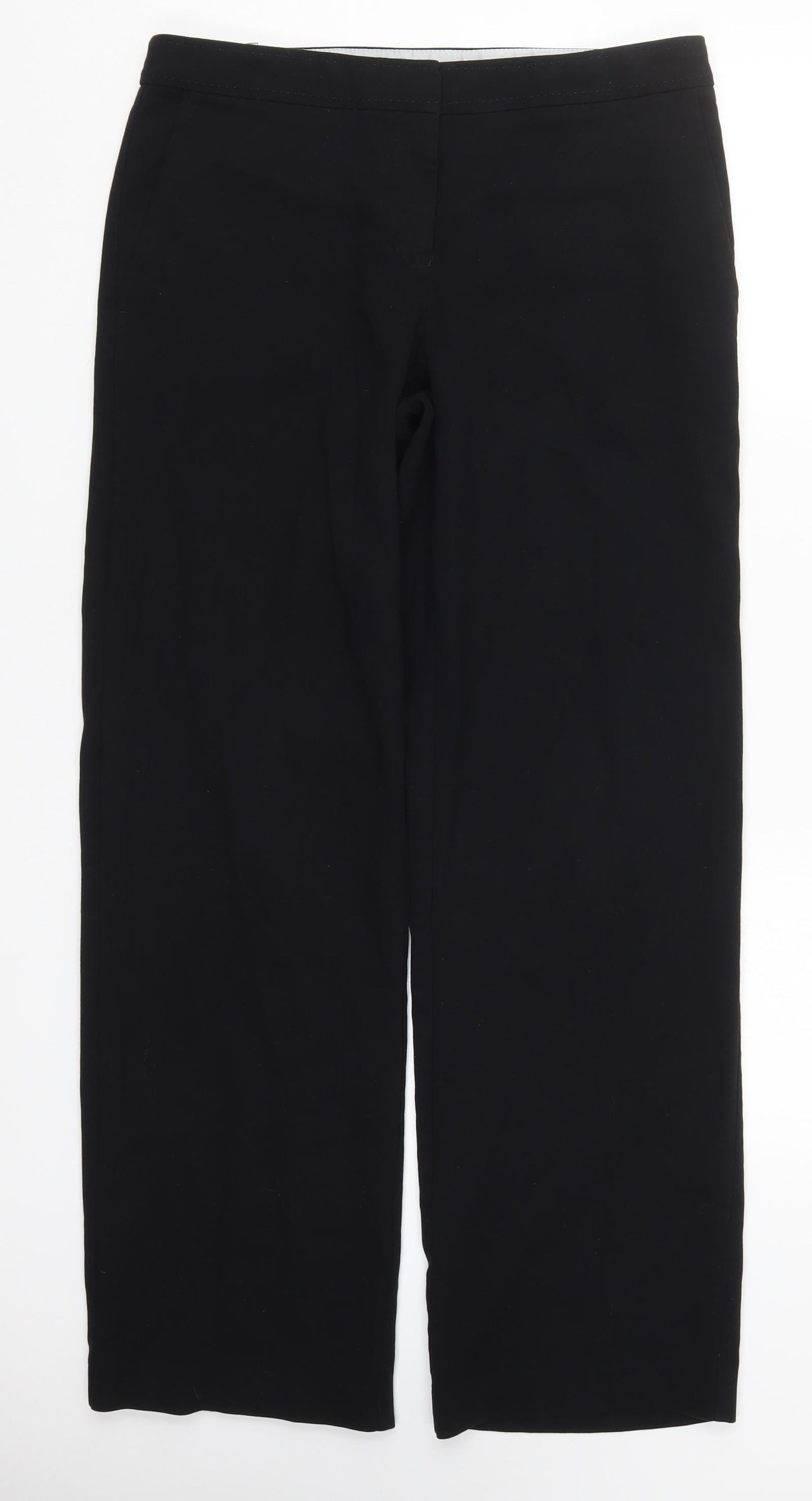 NEXT Womens Black  Polyester Trousers  Size 12 L31 in Regular Hook & Eye