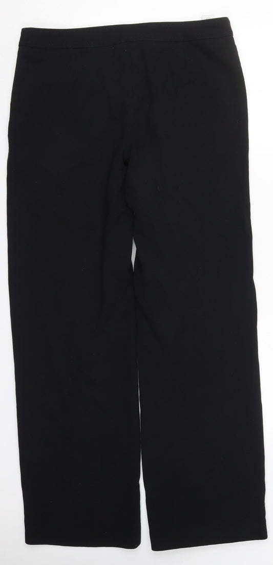 NEXT Womens Black  Polyester Trousers  Size 12 L31 in Regular Hook & Eye