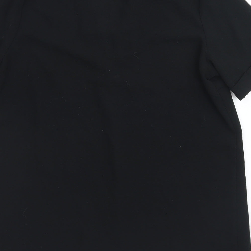 Select Womens Black  Polyester Basic Blouse Size 8 Round Neck