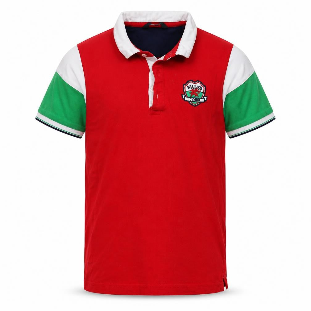 George Boys Red Striped Cotton Basic Polo Size 8-9 Years Collared Button - wales