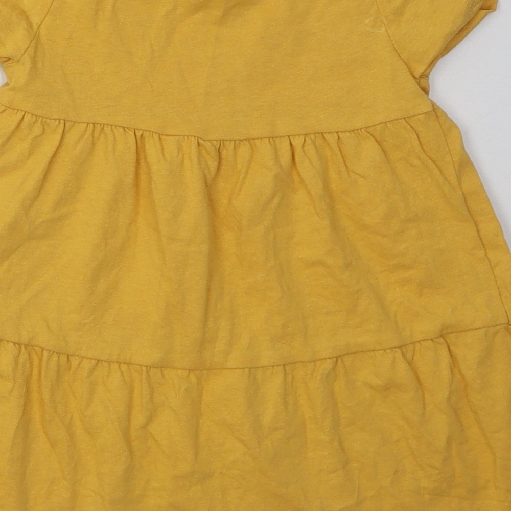 Primark Girls Yellow  Cotton A-Line  Size 18-24 Months  Crew Neck Pullover