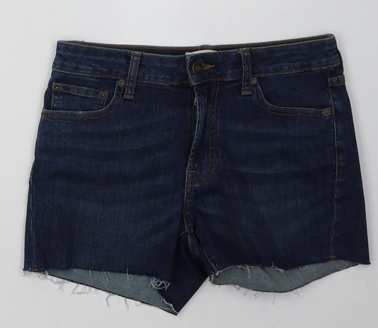 goodthreads Womens Blue  Cotton Bermuda Shorts Size 27 in L4 in Regular Button
