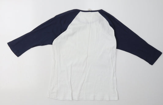 bella  Womens White  Cotton Pullover Sweatshirt Size M  Pullover