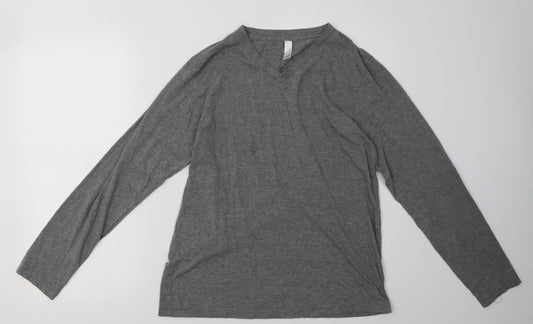 Canvas Mens Grey  Polyester Pullover Sweatshirt Size M