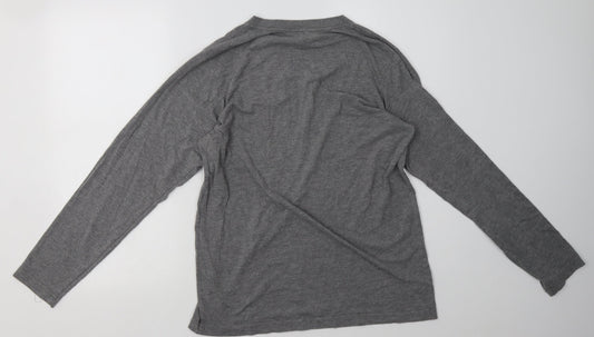 Canvas Mens Grey  Polyester Pullover Sweatshirt Size M