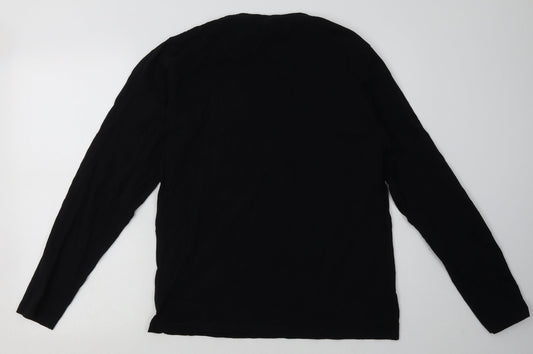 Preworn Mens Black  Cotton Pullover Sweatshirt Size M