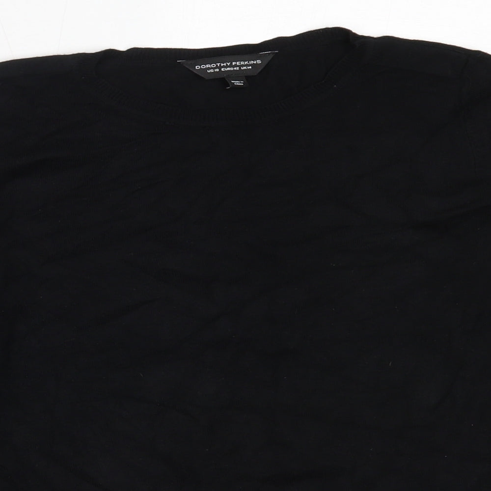 Dorothy Perkins Womens Black Round Neck  Viscose Pullover Jumper Size 14