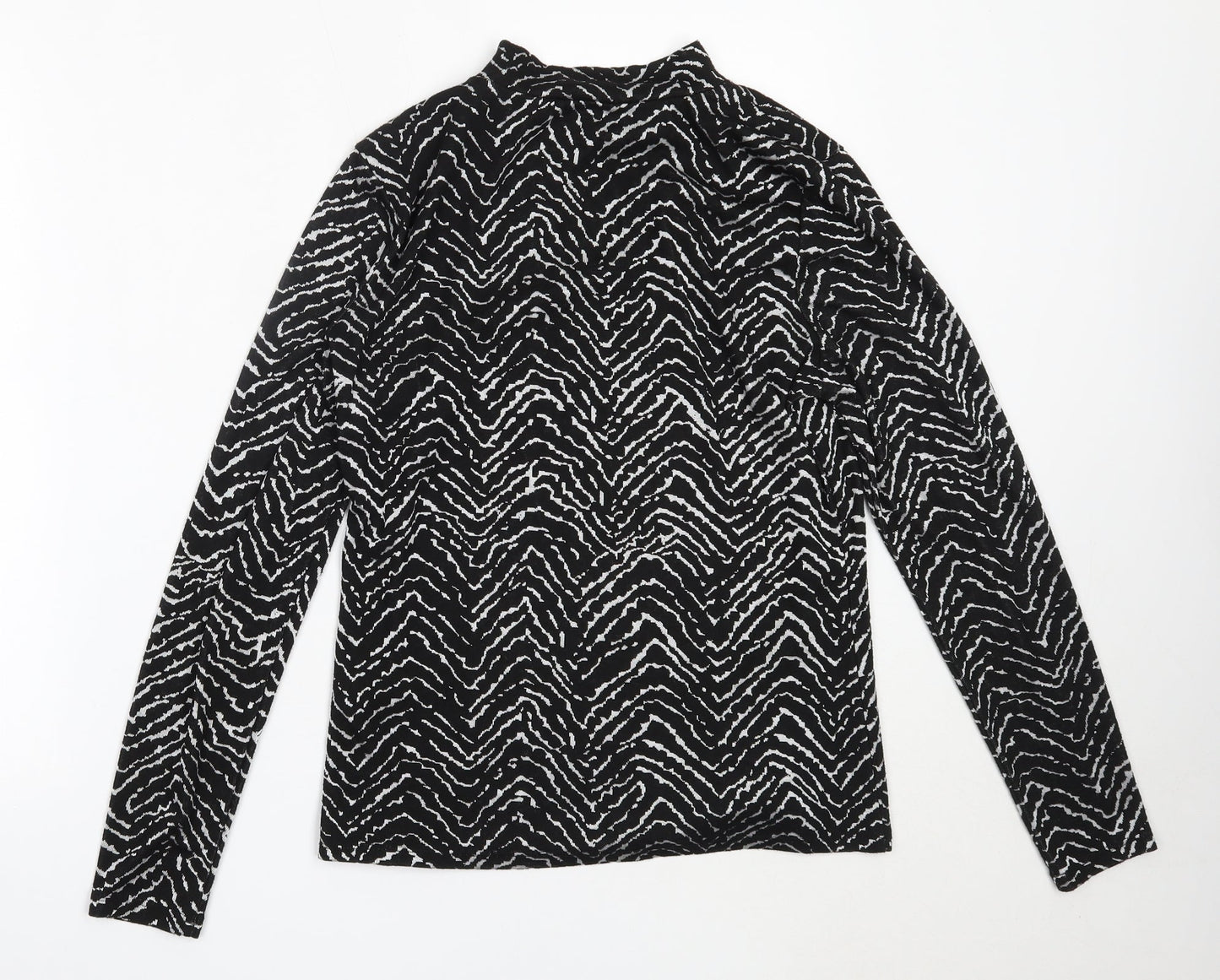 Warehouse Womens Black High Neck  Polyester Pullover Jumper Size 14
