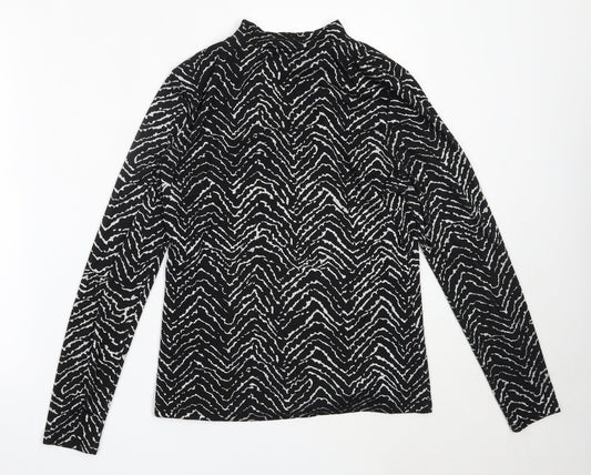 Warehouse Womens Black High Neck  Polyester Pullover Jumper Size 14