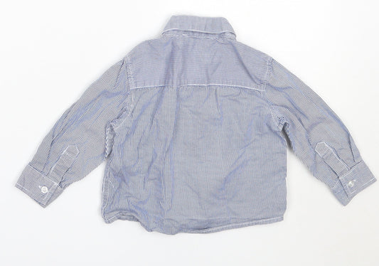 Mini Rebel Boys Blue  Cotton Basic Button-Up Size 12-18 Months Collared
