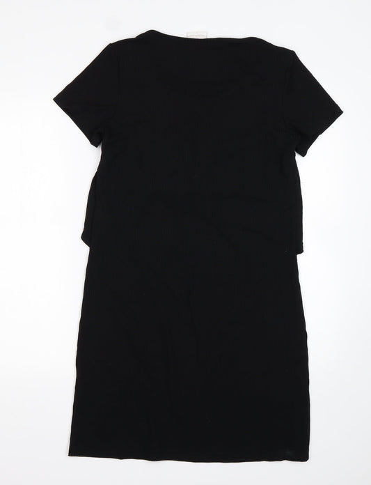 Mamalicious Womens Black  Viscose Pencil Dress  Size M  Round Neck