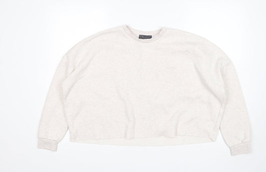 Primark Womens Beige  Cotton Pullover Sweatshirt Size M