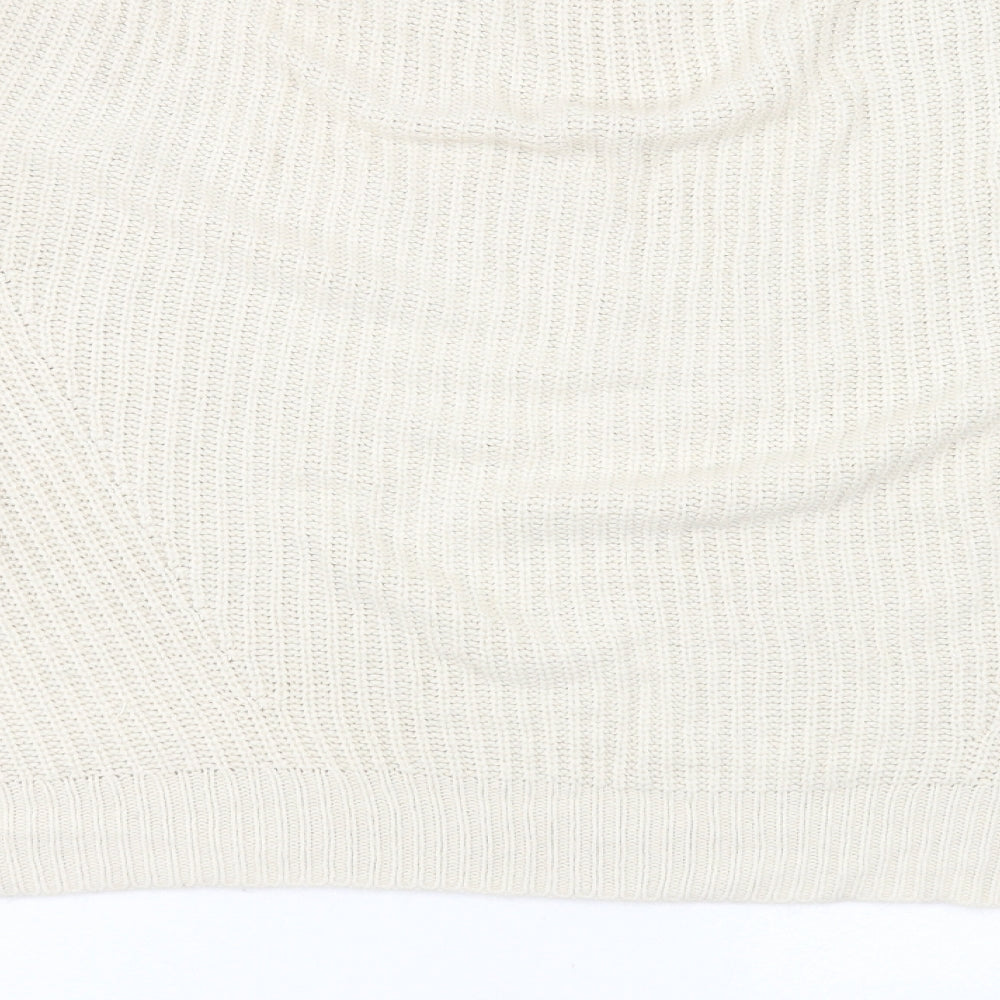 New Look Womens Beige Round Neck  Acrylic Pullover Jumper Size M