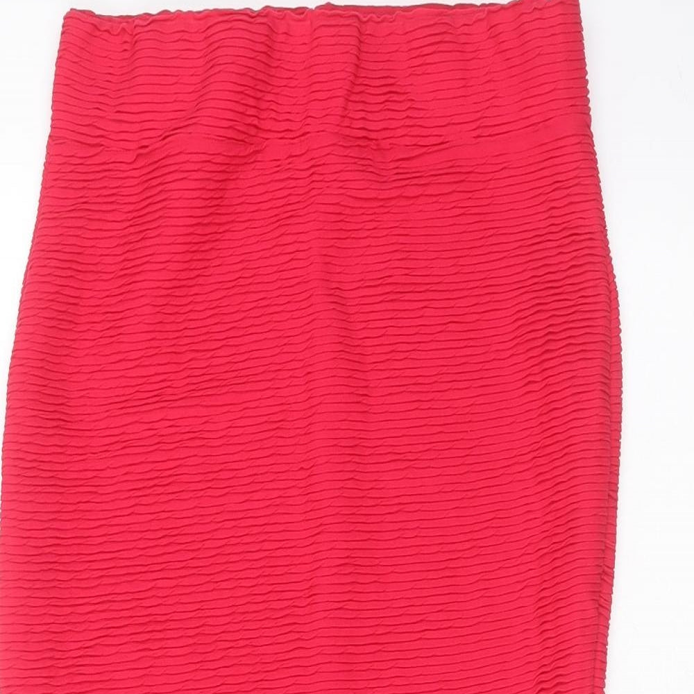 River Island Womens Pink  Polyester Straight & Pencil Skirt Size 8