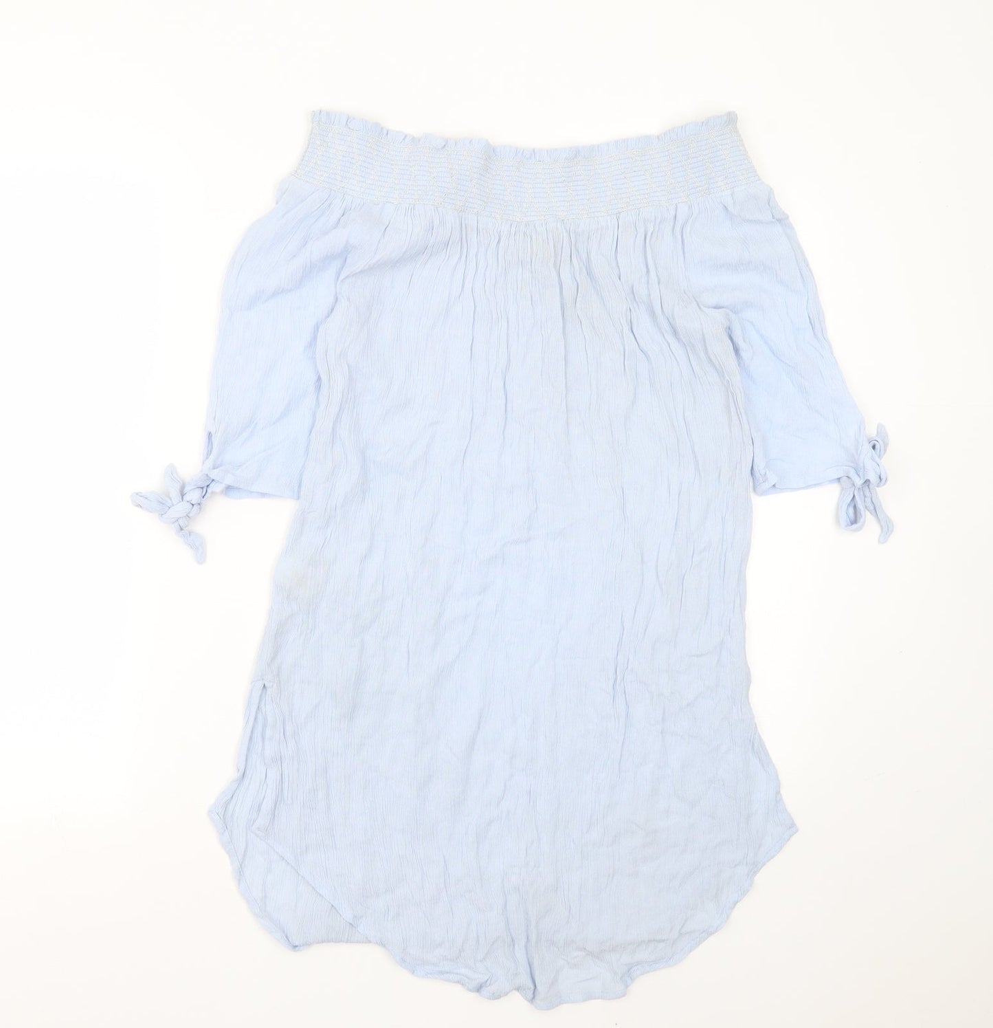 New Look Womens Blue  Viscose Basic Blouse Size M Round Neck