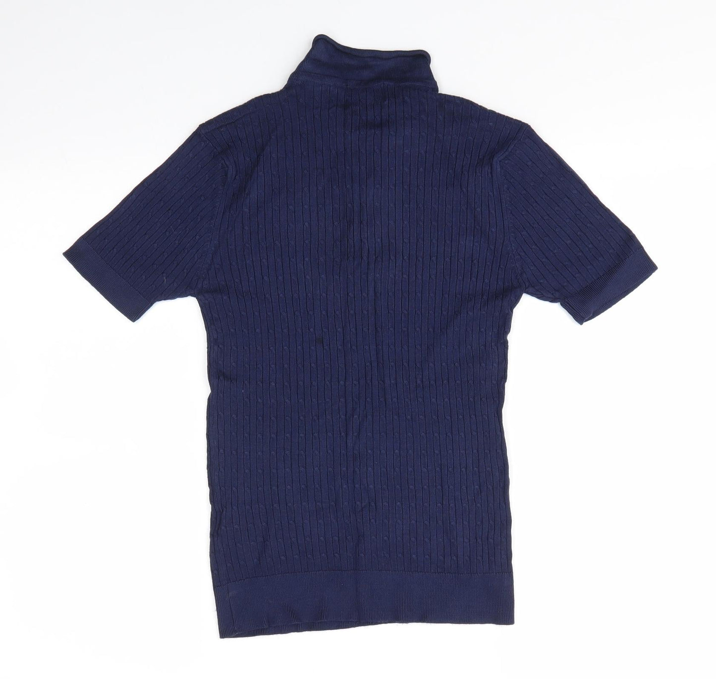 Boohoo MAN Mens Blue Collared  Viscose Pullover Jumper Size S