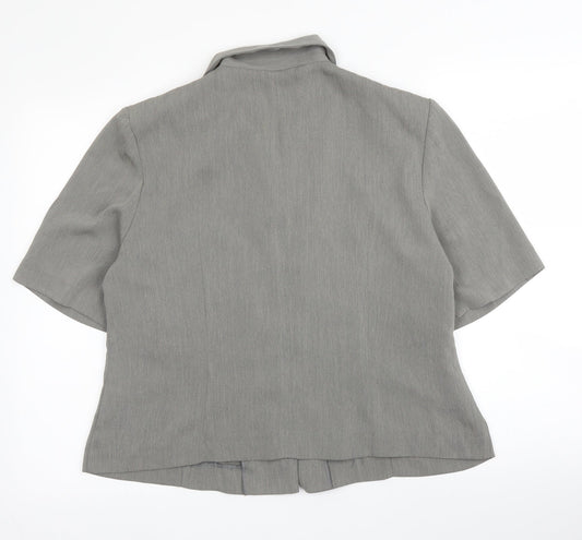 Roman Womens Grey  Polyester Jacket Blazer Size 18