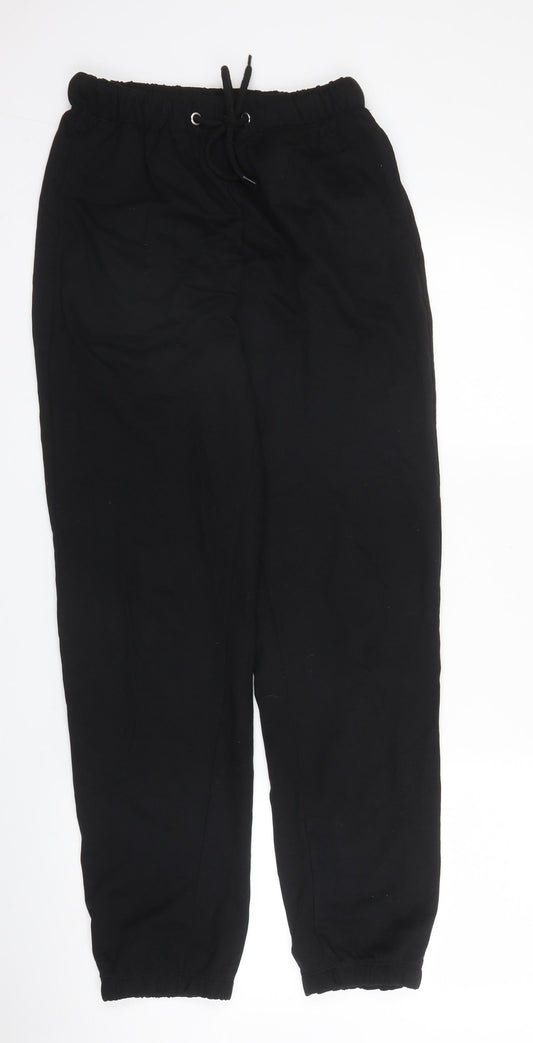 Brave Soul Mens Black  Cotton Sweatpants Trousers Size XS L26 in Regular Drawstring