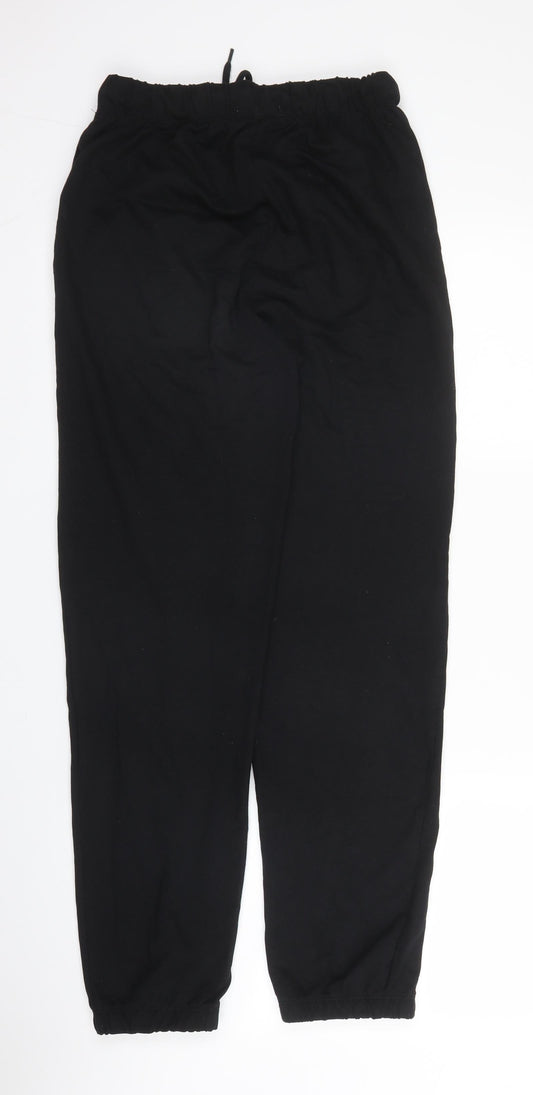 Brave Soul Mens Black  Cotton Sweatpants Trousers Size XS L26 in Regular Drawstring