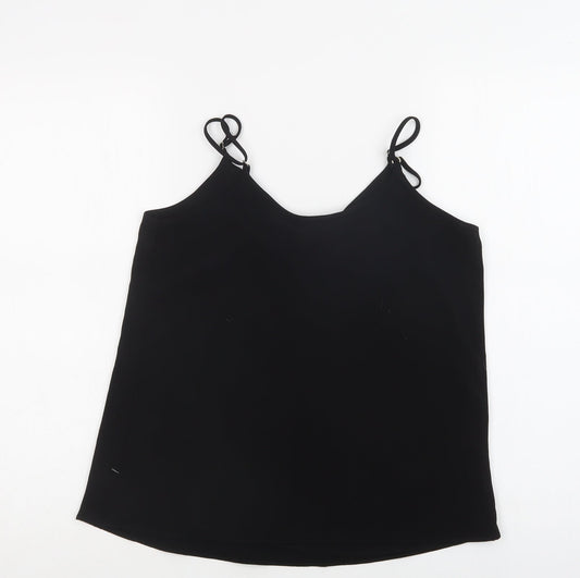 River Island Womens Black  Polyester Camisole Blouse Size 6 V-Neck