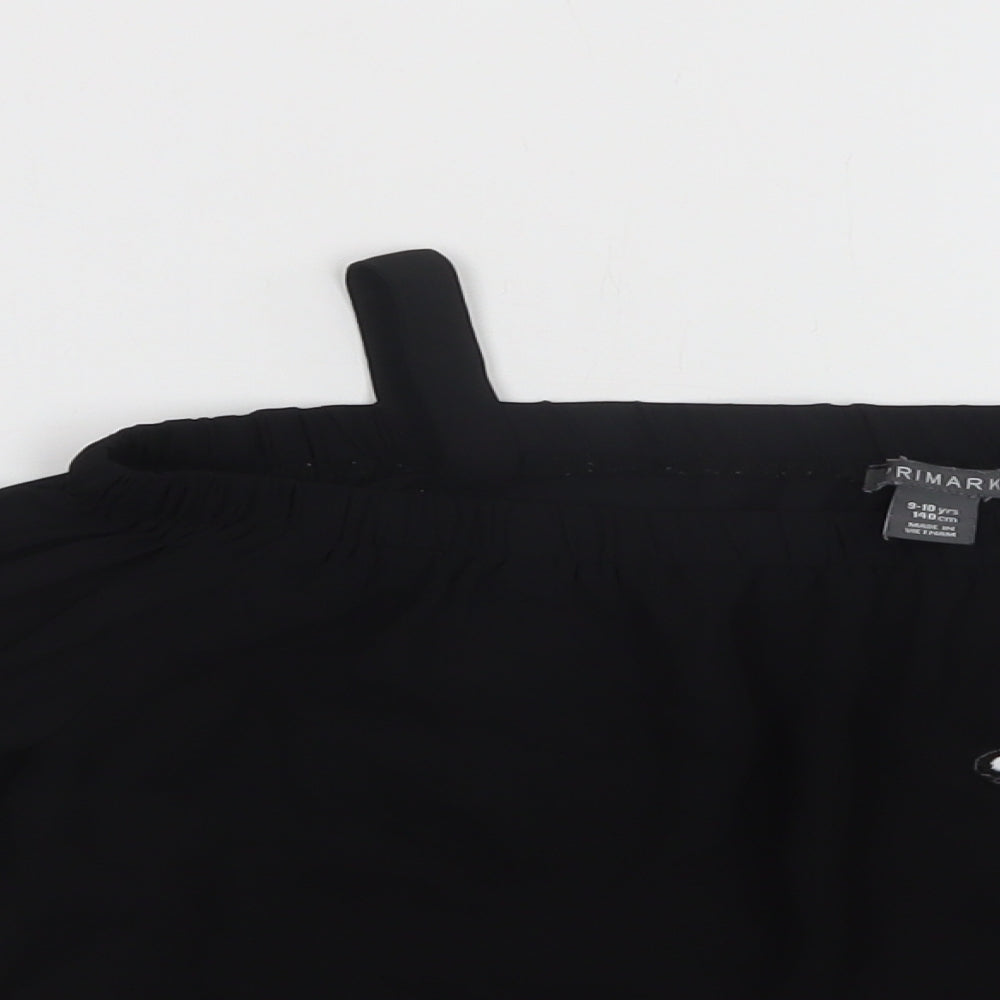 Primark Girls Black  Polyester Basic Blouse Size 9-10 Years Off the Shoulder