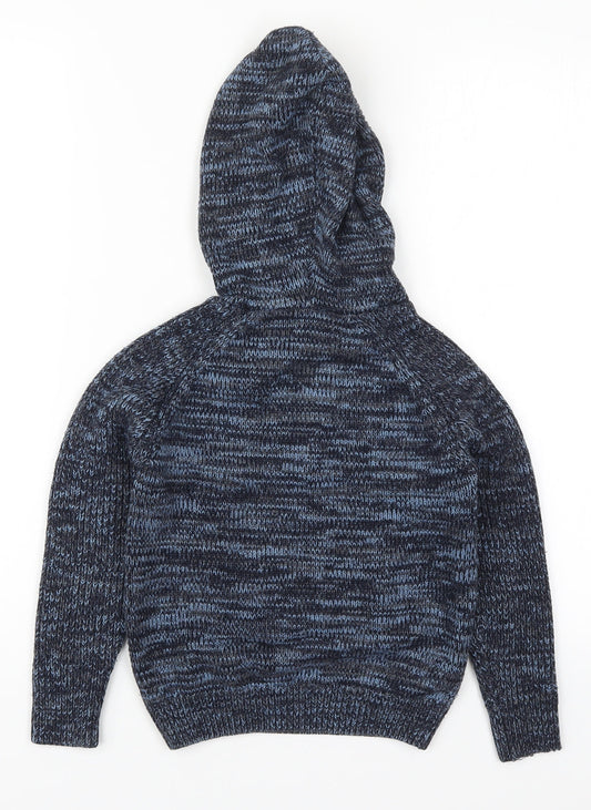 Matalan Boys Blue  Acrylic Pullover Hoodie Size 7 Years  Pullover