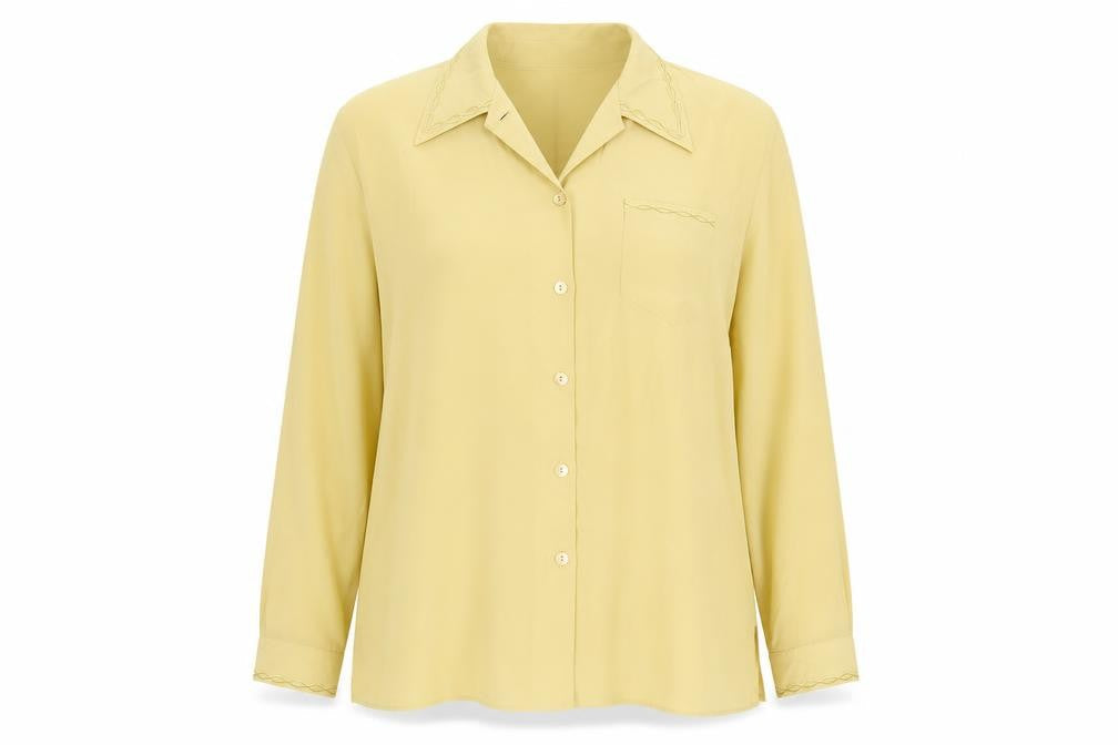 Bonmarché Womens Yellow Polyester Basic Button-Up Size 22 Collared