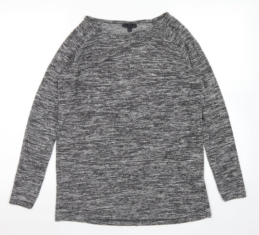Topshop Womens Grey  Viscose Basic T-Shirt Size 6 Round Neck