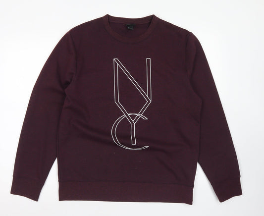 H&M Mens Purple  Polyester Pullover Sweatshirt Size M   - NYC