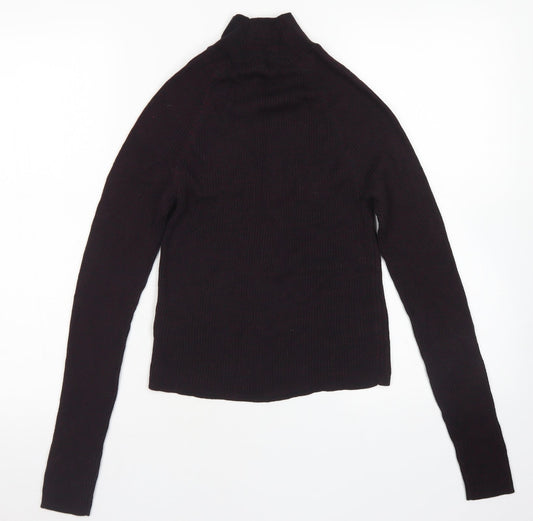 New Look Womens Purple Mock Neck  Viscose Pullover Jumper Size 10