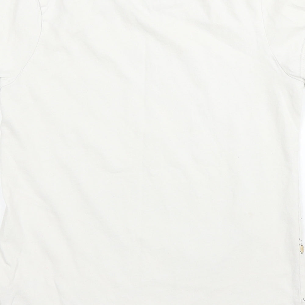 George Girls White  Cotton Basic T-Shirt Size 7 Years Round Neck