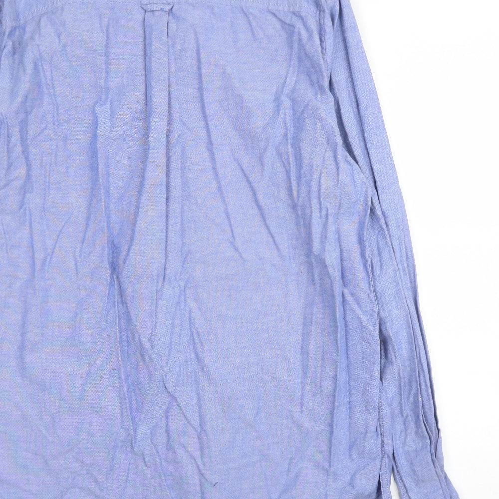 Burton Mens Blue  Cotton  Button-Up Size XL Collared Button