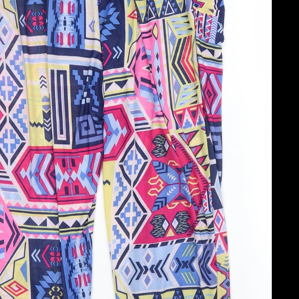 Preworn Womens Pink Geometric Polyester Harem Trousers Size S  Regular