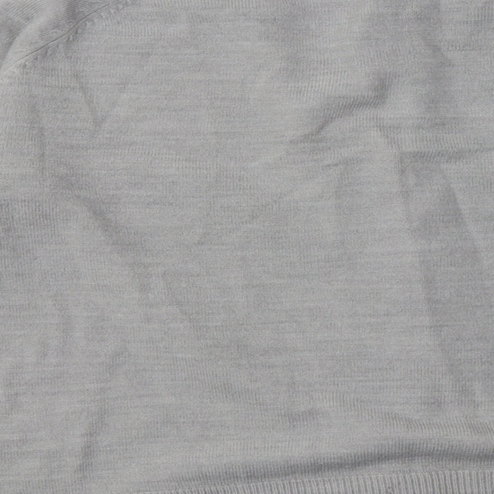 Classic Womens Grey Crew Neck  Acrylic Cardigan Jumper Size M   - soft touch