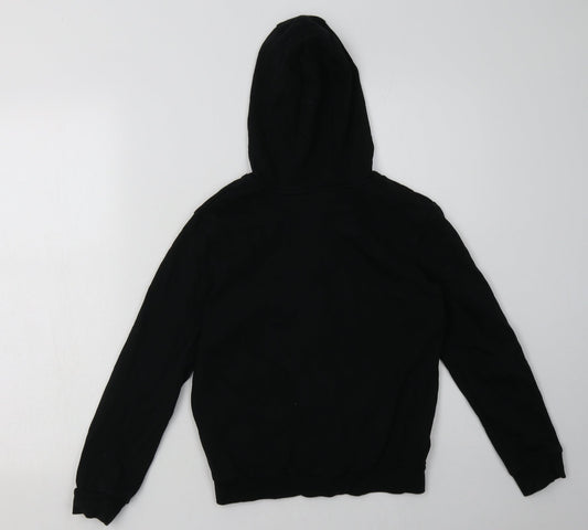 George Boys Black  Cotton Full Zip Hoodie Size 9-10 Years  Zip