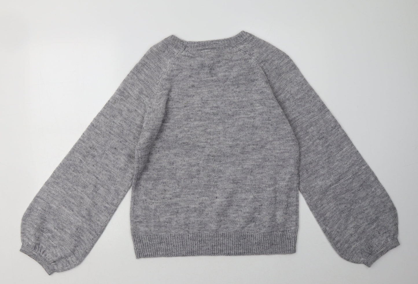 lauren taylor Womens Grey  Acrylic Pullover Sweatshirt Size M  Pullover