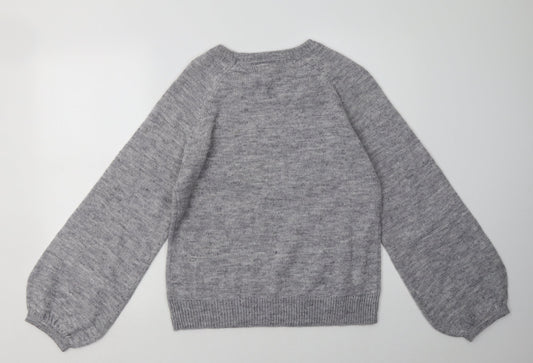 lauren taylor Womens Grey  Acrylic Pullover Sweatshirt Size M  Pullover