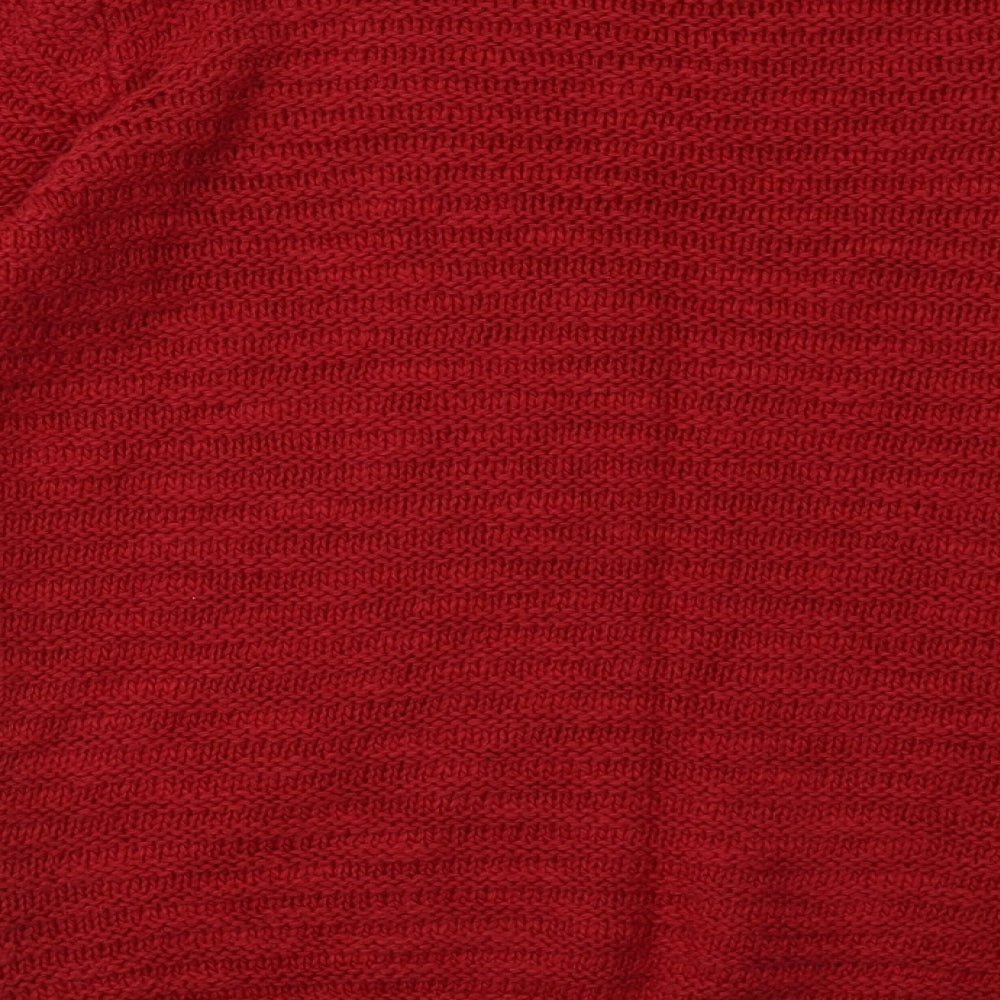 Marks and Spencer Womens Red Geometric Cotton Pullover Sweatshirt Size 8  Pullover
