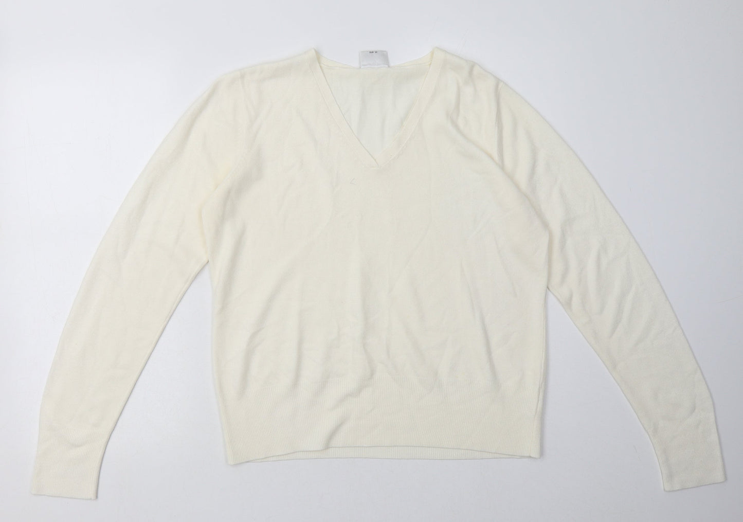 NEXT Womens White  Acrylic Pullover Sweatshirt Size 16  Pullover