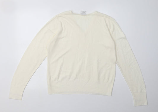 NEXT Womens White  Acrylic Pullover Sweatshirt Size 16  Pullover